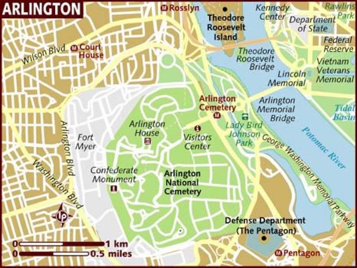 mapa de arlington washington dc