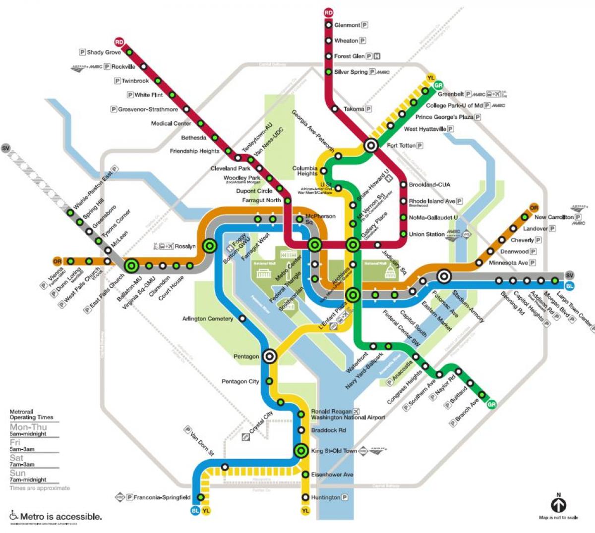 washington estación de metro mapa