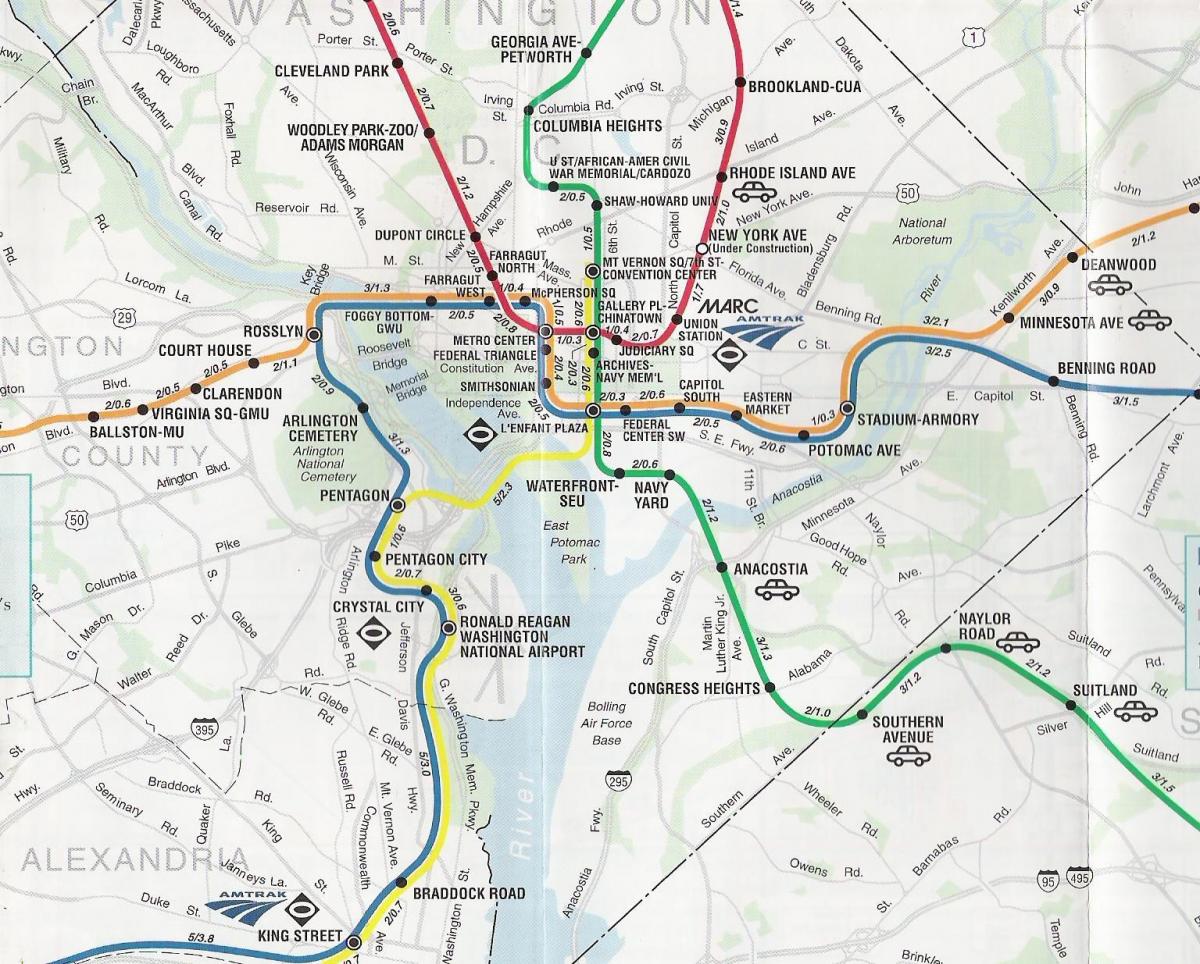 washington dc mapa coas paradas de metro