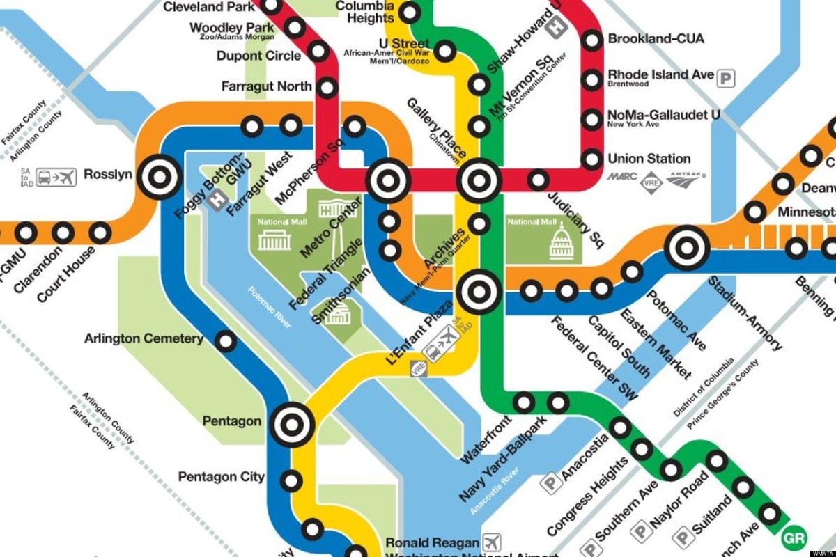 dc liña amarela mapa
