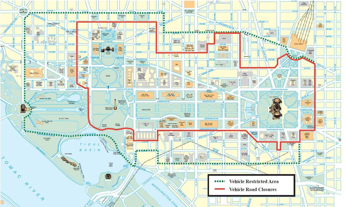 washington dc rúa de aparcamento mapa