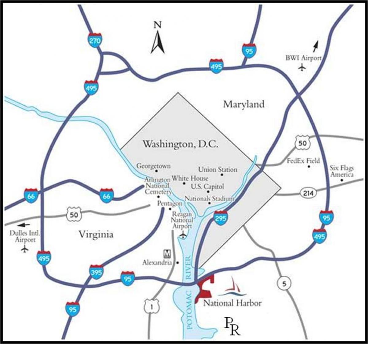 washington área metropolitana mapa