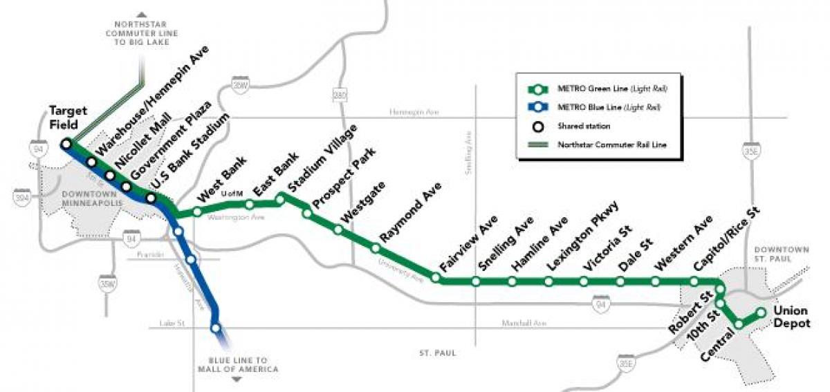 liña verde dc metro mapa