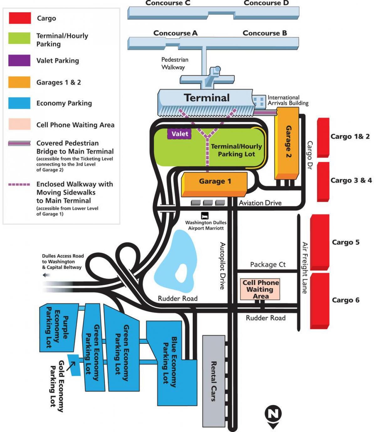 mapa de dulles aeroporto área