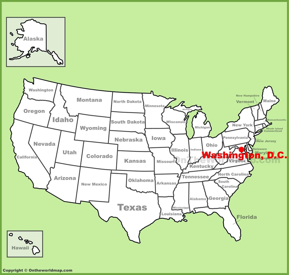 mapa de nós con washington dc