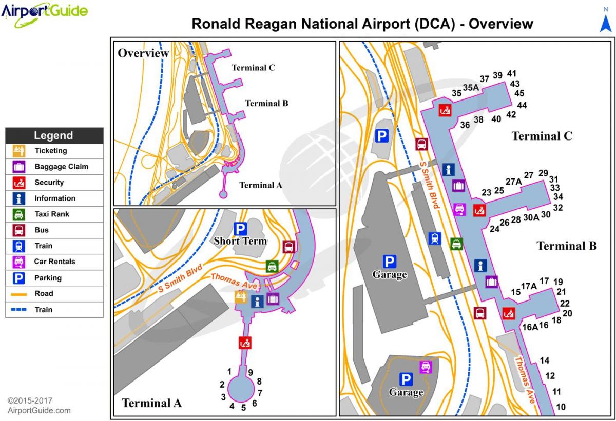 washington nacional aeroporto mapa