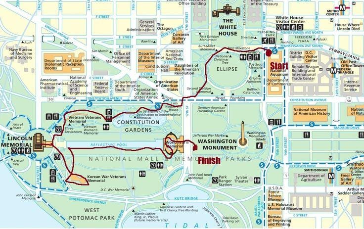 dc paseo a pé mapa