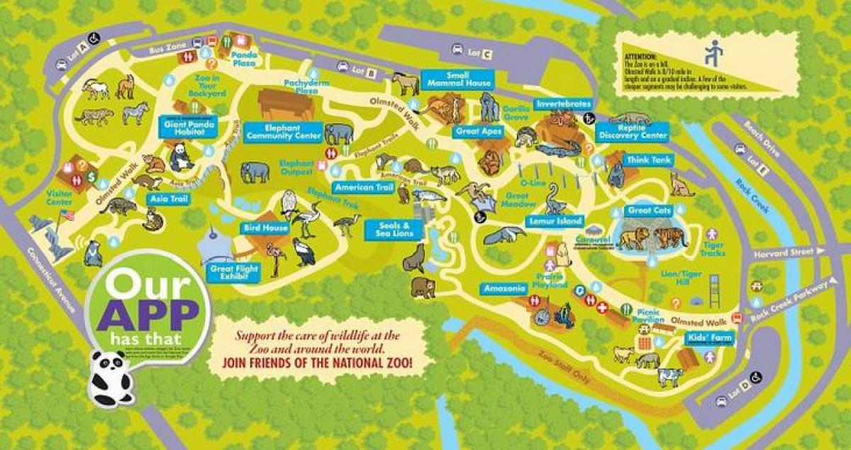 zoológico nacional en washington dc mapa