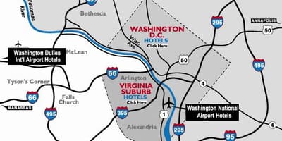 Área metropolitana de Washington dc aeroportos mapa
