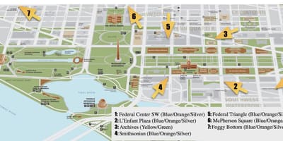 Camiñando mapa de washington dc monumentos