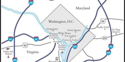 Washington área metropolitana mapa