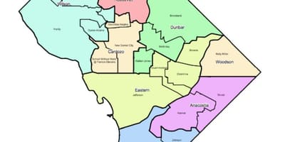 Mapa de dc escolas de educación primaria