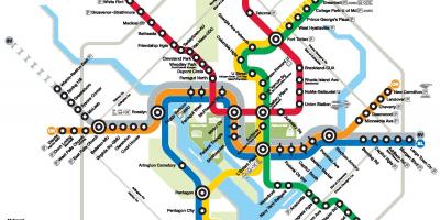 Washington dc liña de metro mapa