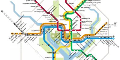 Washington dc mapa metro de prata en liña