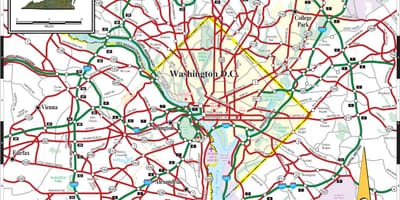 Washington dc metro mapa rúa de superposición