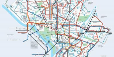 Washington dc rutas de autobuses mapa