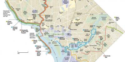 Washington dc rutas en bicicleta mapa
