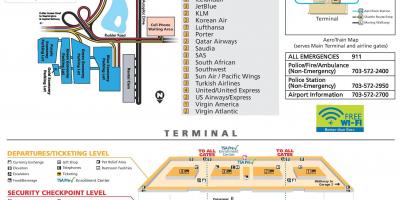 Washington dulles aeroporto internacional mapa