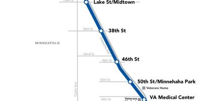 Liña azul dc metro mapa