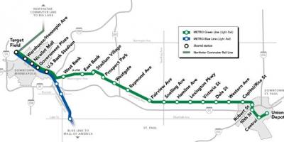 Liña verde dc metro mapa