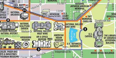 Mapa de washington dc museos e monumentos