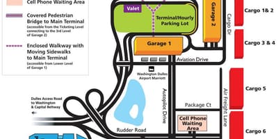 Mapa de dulles aeroporto área