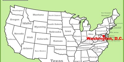 Mapa de nós con washington dc