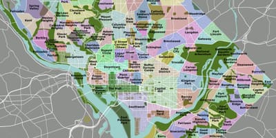 Mapa de dc e área circundante