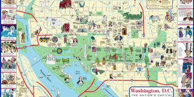 Washington dc mapa de lugares turísticos