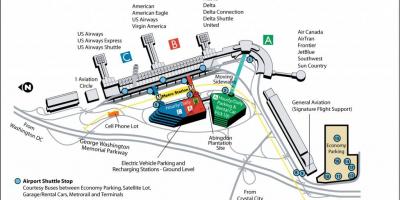 Reagan porta do aeroporto mapa