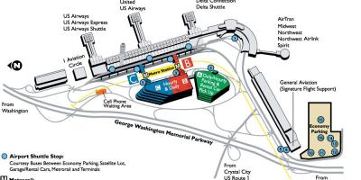 Ronald reagan washington nacional aeroporto mapa