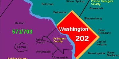 Dc código área mapa