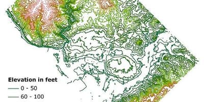 Dc elevación mapa