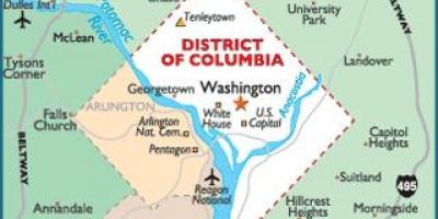Washington dc e estado de washington mapa