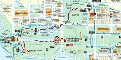 Dc paseo a pé mapa